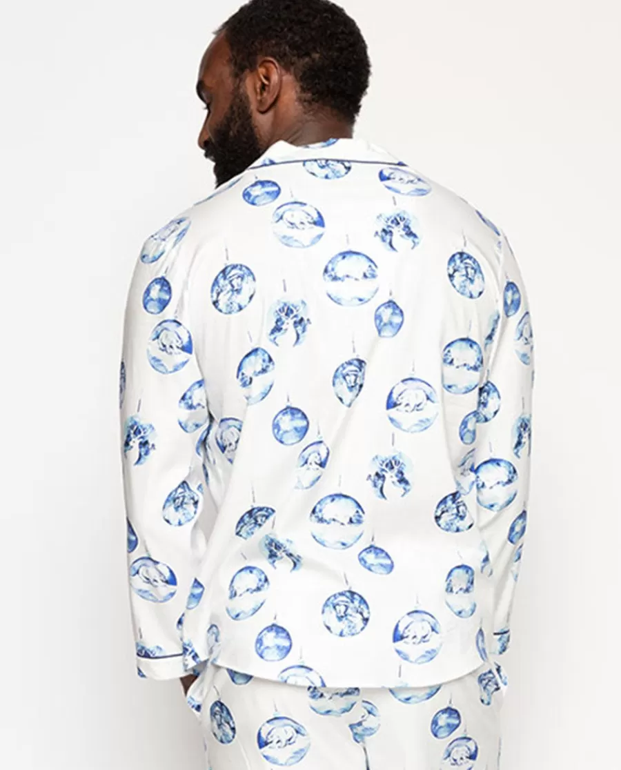Hot Riley Mens Bauble Print Pyjama Top Men Pyjama Tops