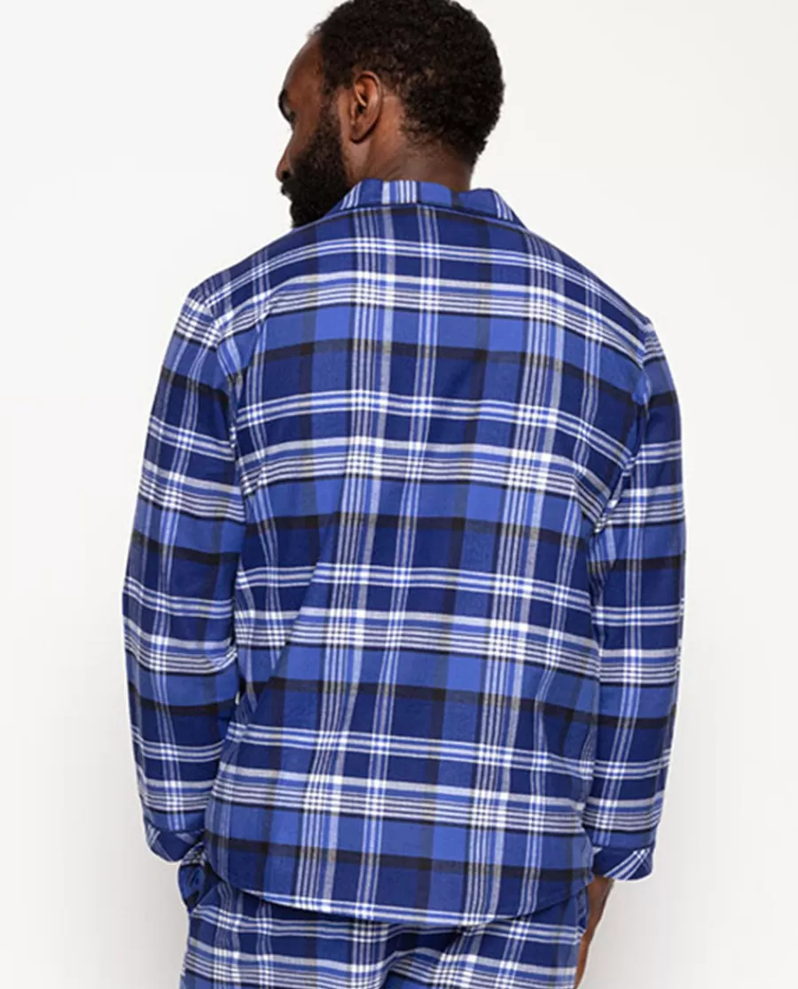 New Riley Mens Brushed Check Pyjama Top Men Pyjama Tops