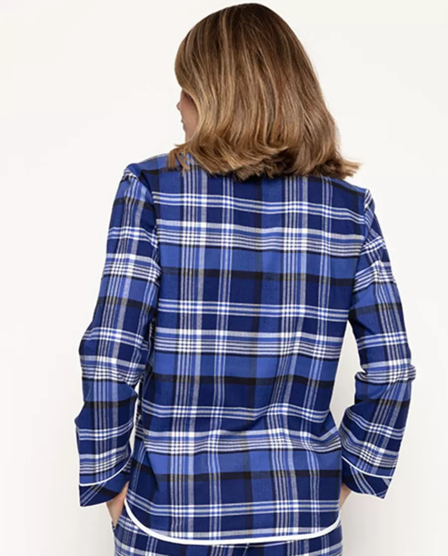 Hot Riley Womens Brushed Check Pyjama Top Women Pyjama Tops