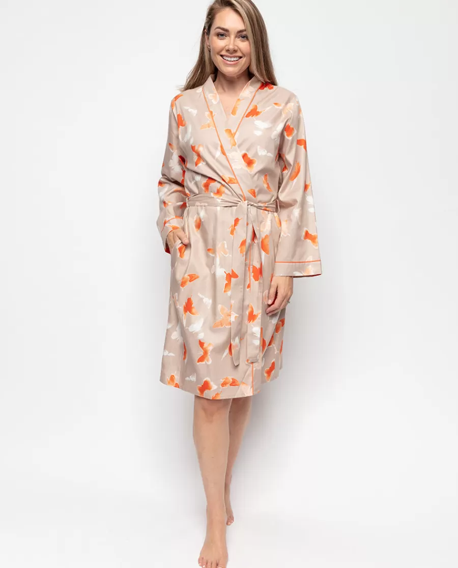 Best Sale Sage Butterfly Print Short Dressing Gown Women Dressing Gowns