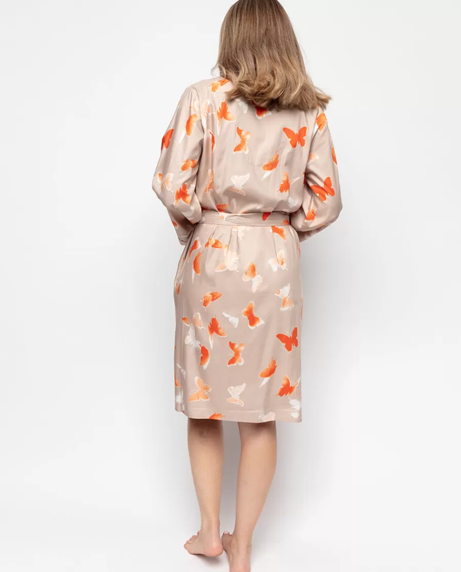 Best Sale Sage Butterfly Print Short Dressing Gown Women Dressing Gowns