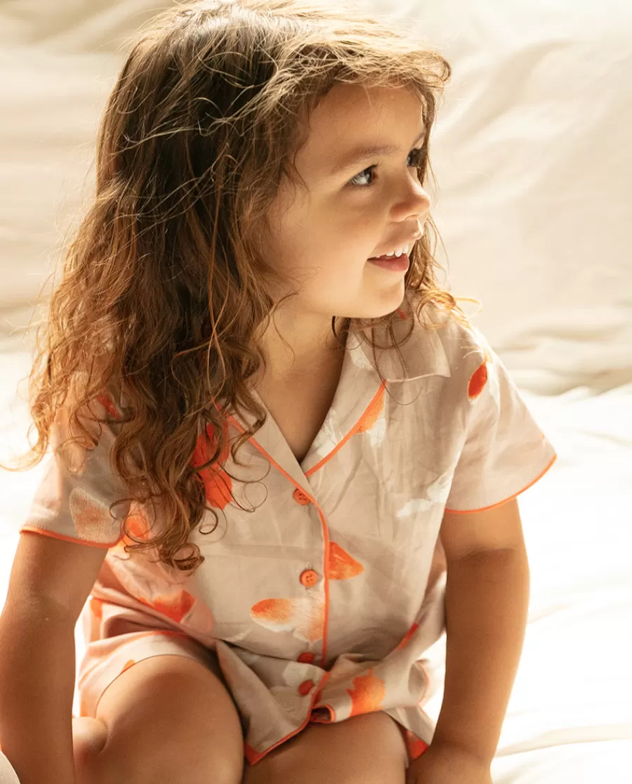 Flash Sale Sage Girls Butterfly Print Shorty Set Kids Girls Pyjamas