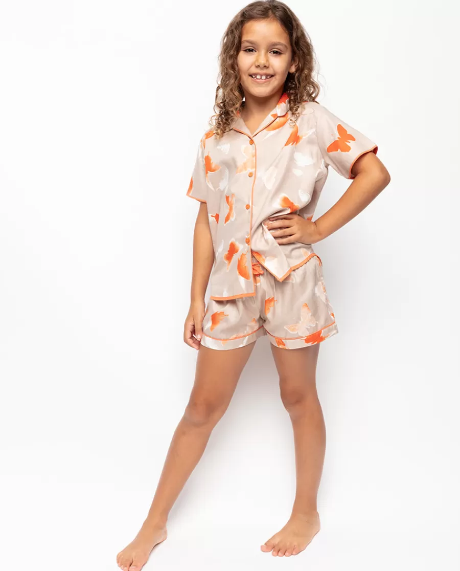 Flash Sale Sage Girls Butterfly Print Shorty Set Kids Girls Pyjamas