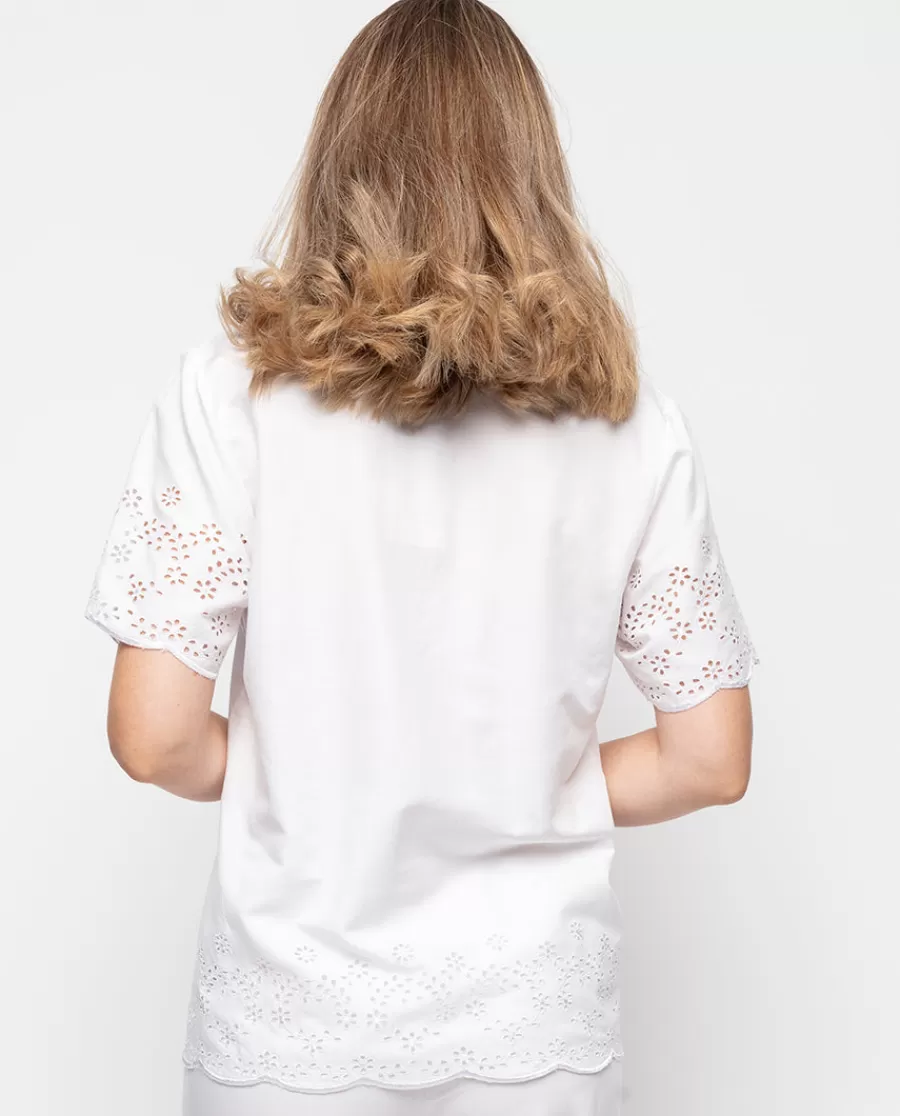 New Saskia Embroidered Pyjama Top Women Pyjama Tops
