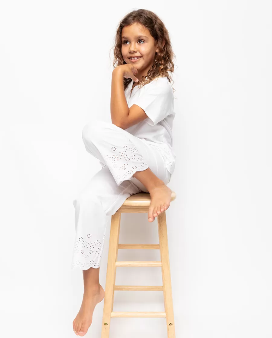 saskia_girls_embroidered_pyjama_set_3.webp Best Sale Saskia Girls Embroidered Pyjama Set Kids Girls Pyjamas