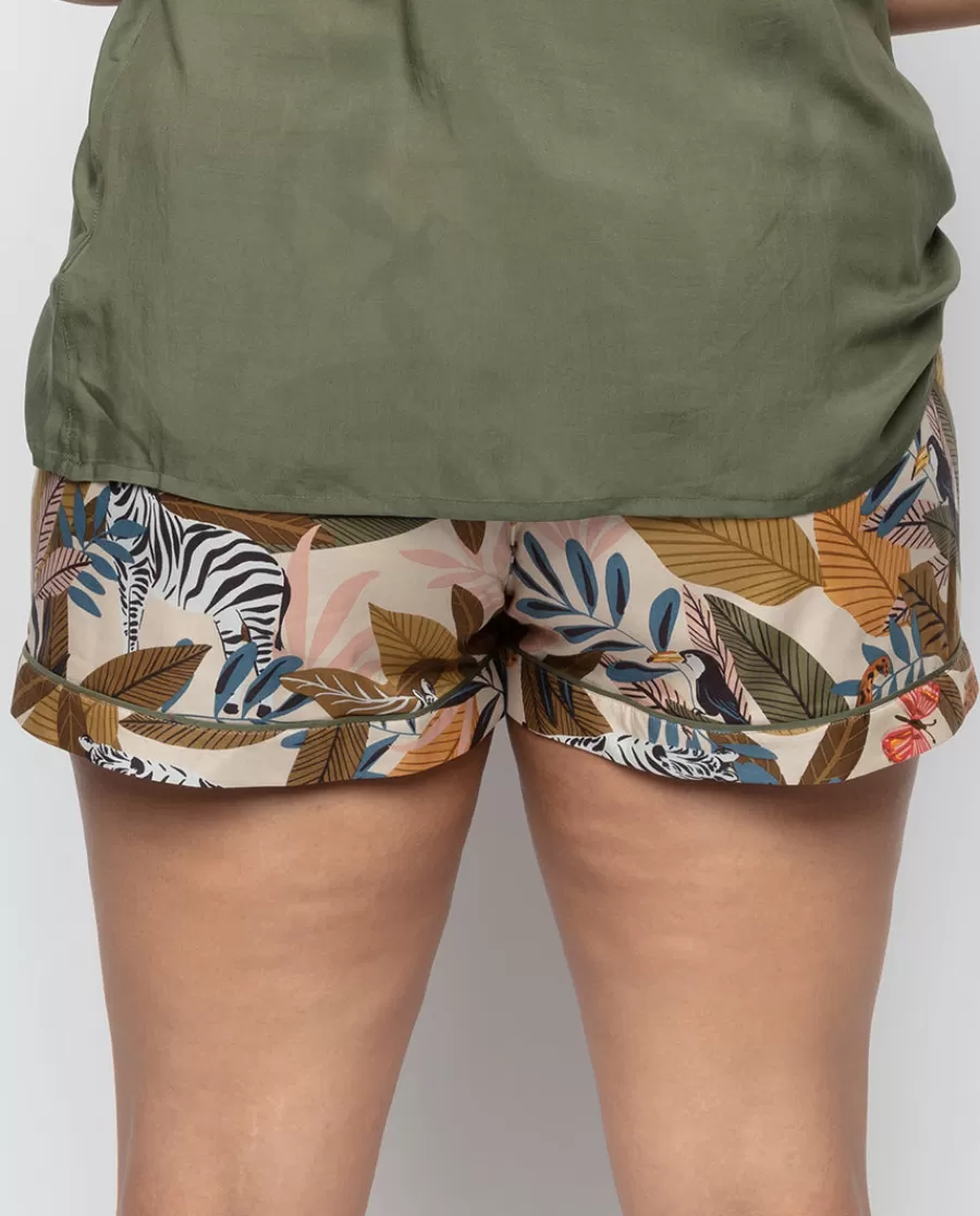 Fashion Savannah Safari Print Shorts Women Pyjama Bottoms
