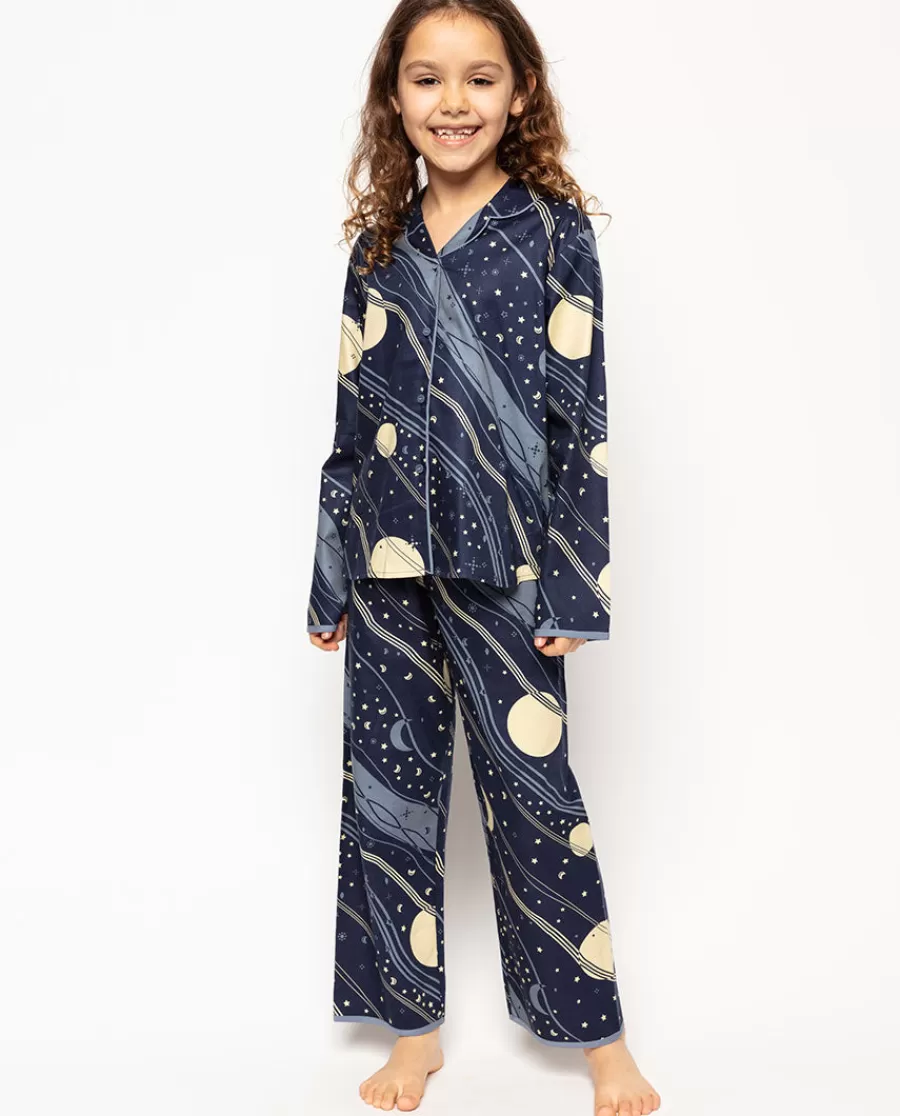 Flash Sale Skye Blue Celestial Print Pyjama Set Kids Girls Pyjamas