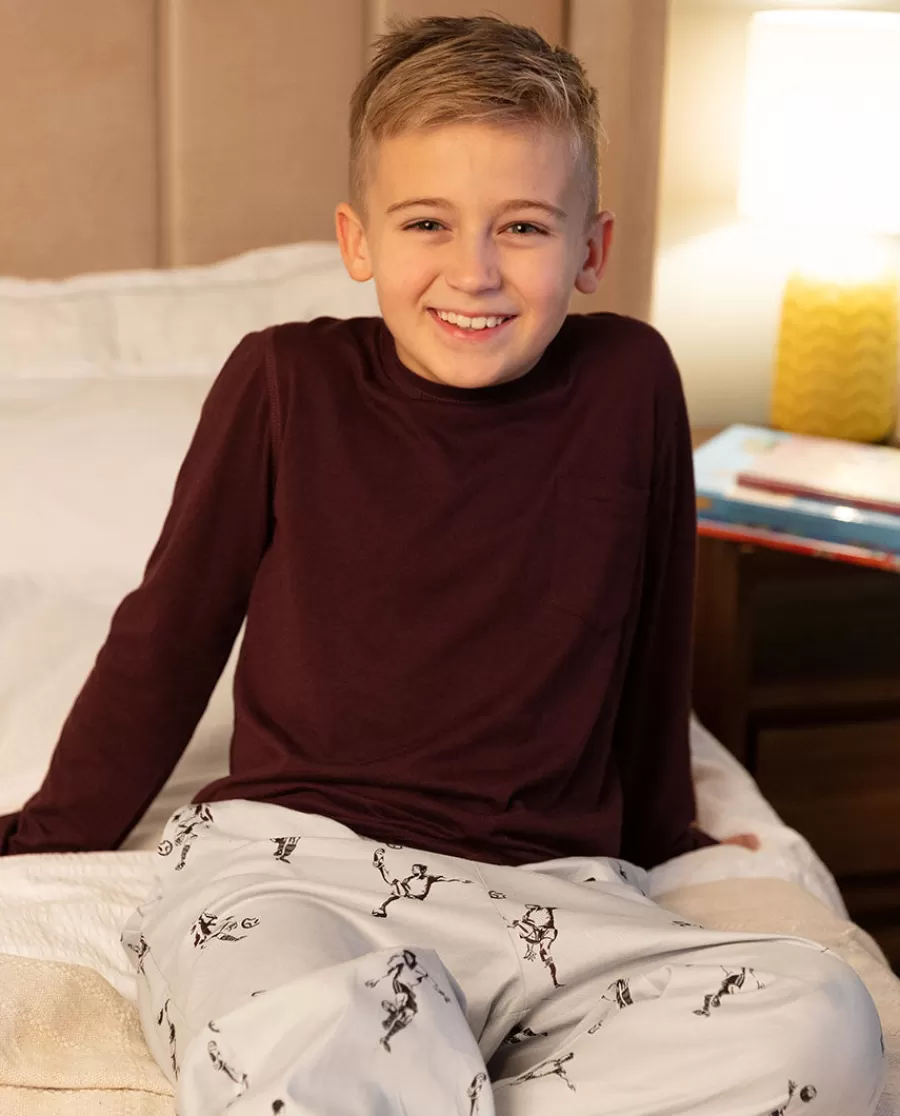 Sale Spencer Boys Jersey T-Shirt And Football Print Pyjama Set Kids Boys Pyjamas