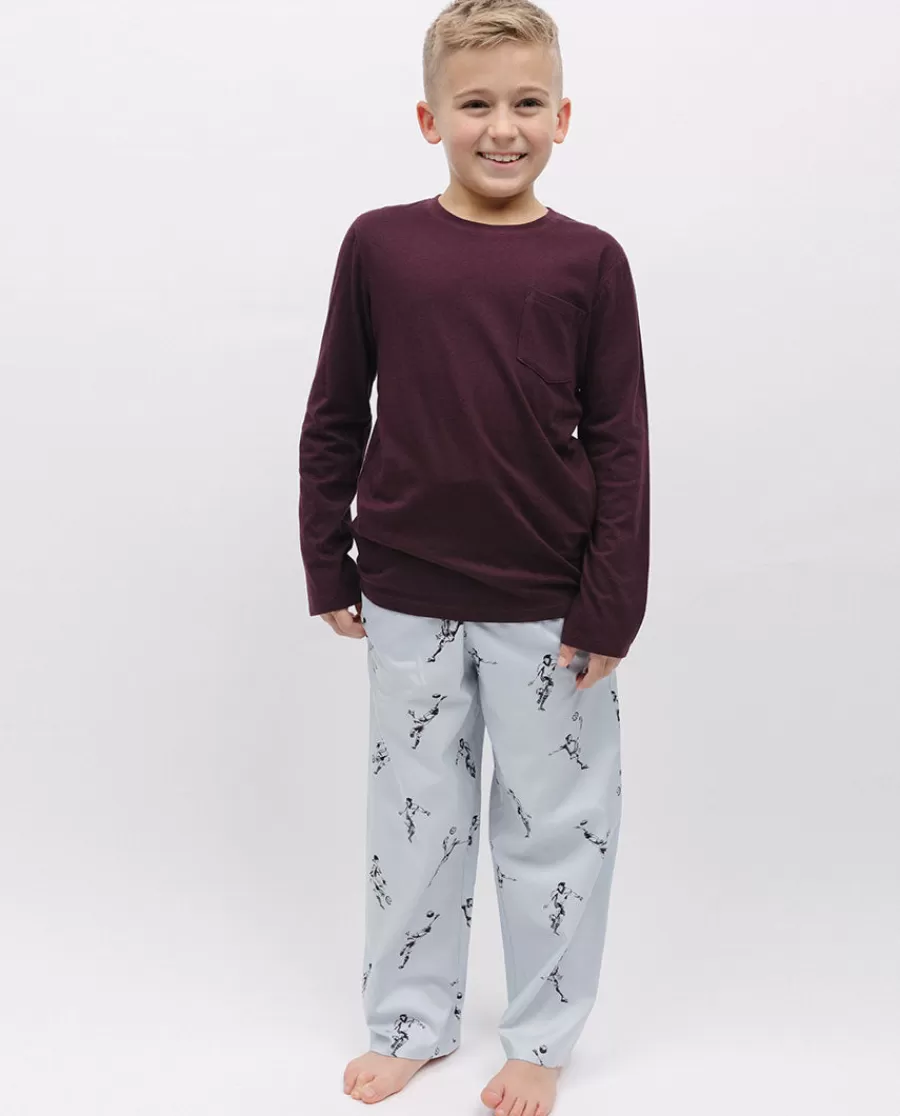 Sale Spencer Boys Jersey T-Shirt And Football Print Pyjama Set Kids Boys Pyjamas