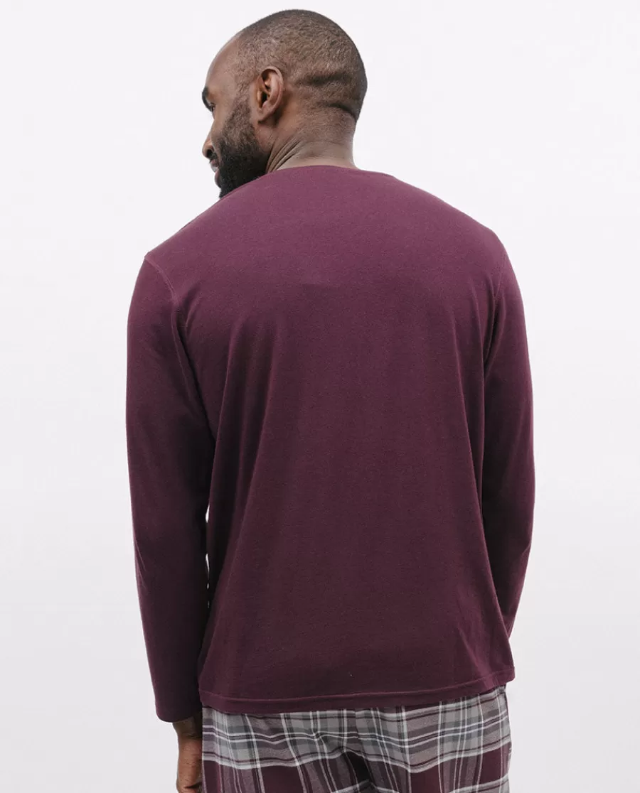 Flash Sale Spencer Burgundy Jersey T-Shirt Men Pyjama Tops
