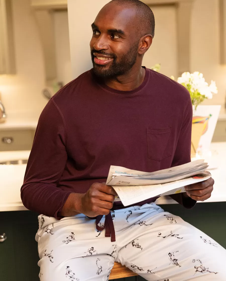 Store Spencer Mens Jersey T-Shirt And Football Print Pyjama Set Men Pyjama Sets