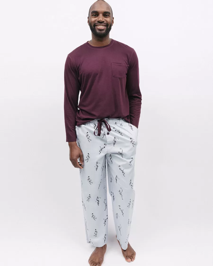 Store Spencer Mens Jersey T-Shirt And Football Print Pyjama Set Men Pyjama Sets