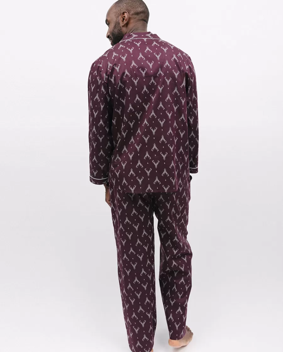 Fashion Spencer Mens Stag Print Pyjama Set Men Pyjama Sets