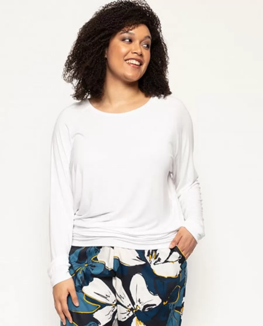 Cheap Verity White Slouch Jersey Pyjama Top Women Loungewear