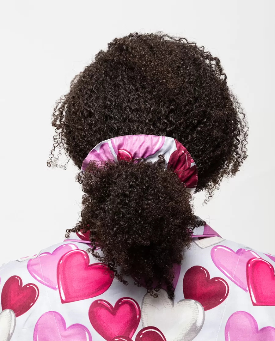 Hot Viola Heart Print Scrunchie Women Accessories