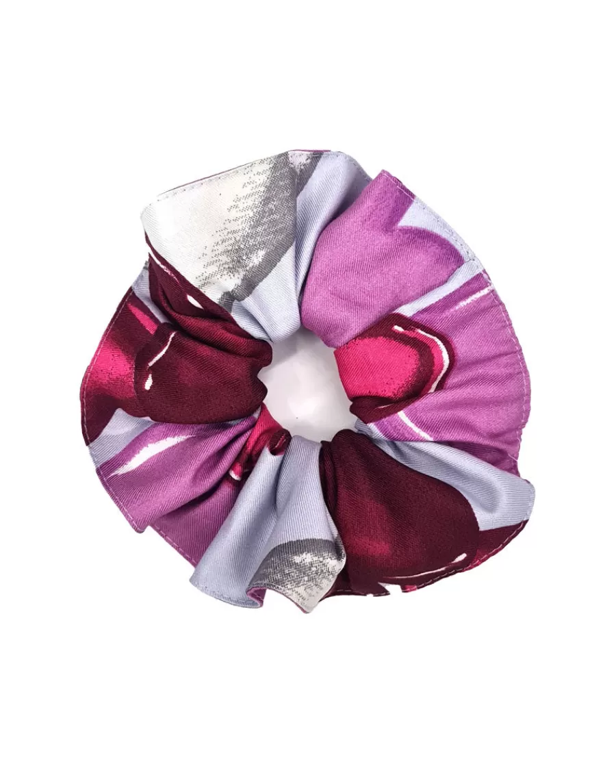 Hot Viola Heart Print Scrunchie Women Accessories