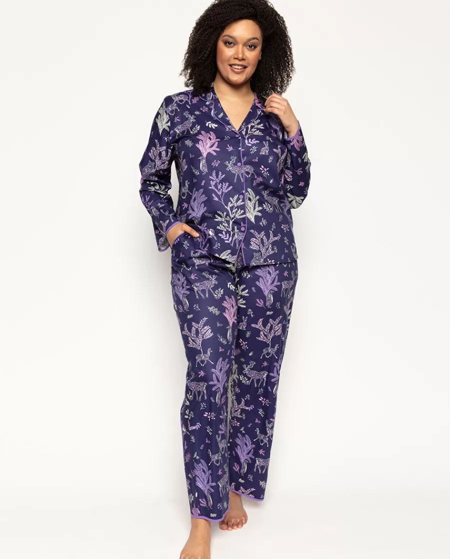 Best Sale Violet Forest Print Pyjama Set Women Pyjama Sets