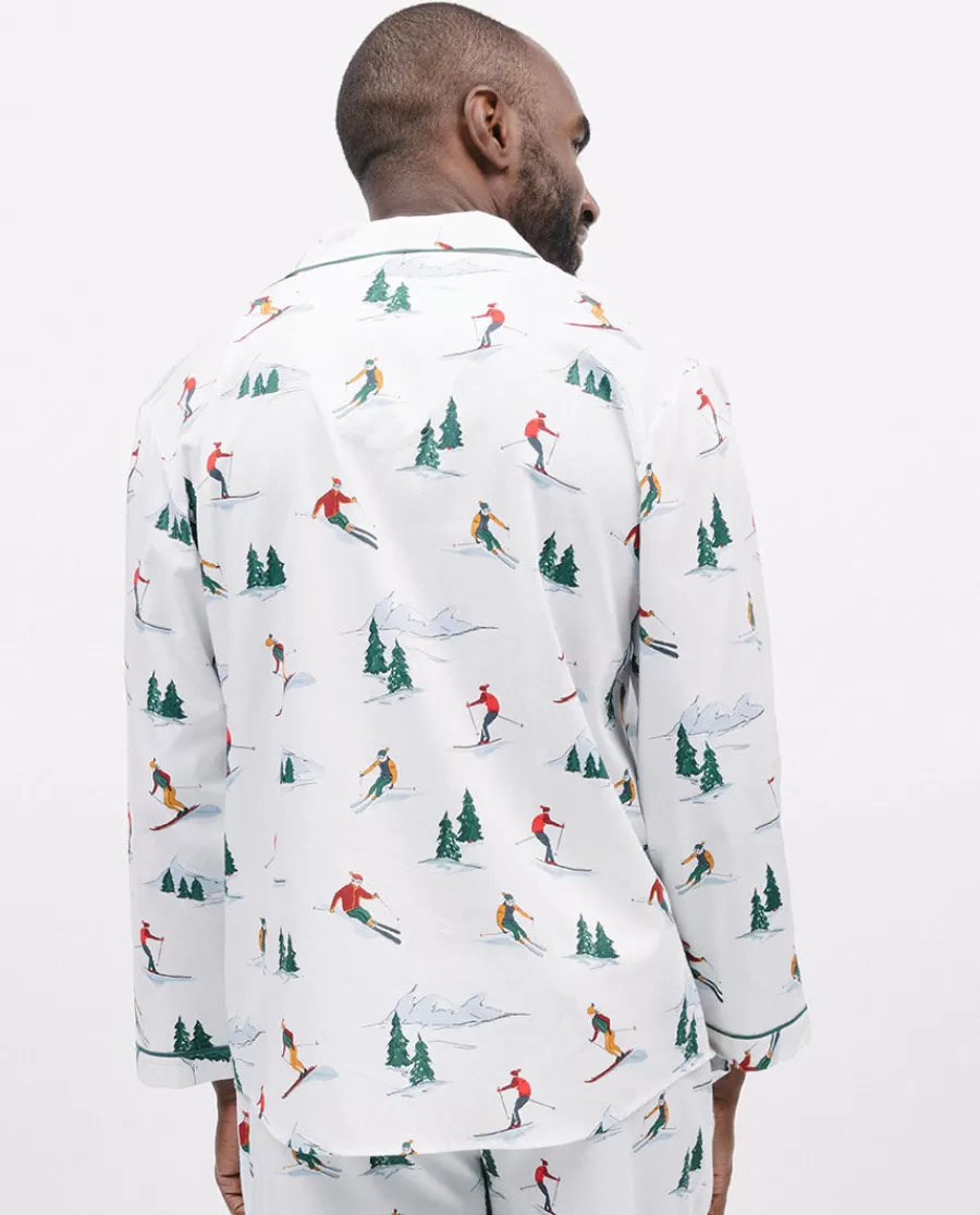 Hot Whistler Mens Ski Print Pyjama Top Men Pyjama Tops