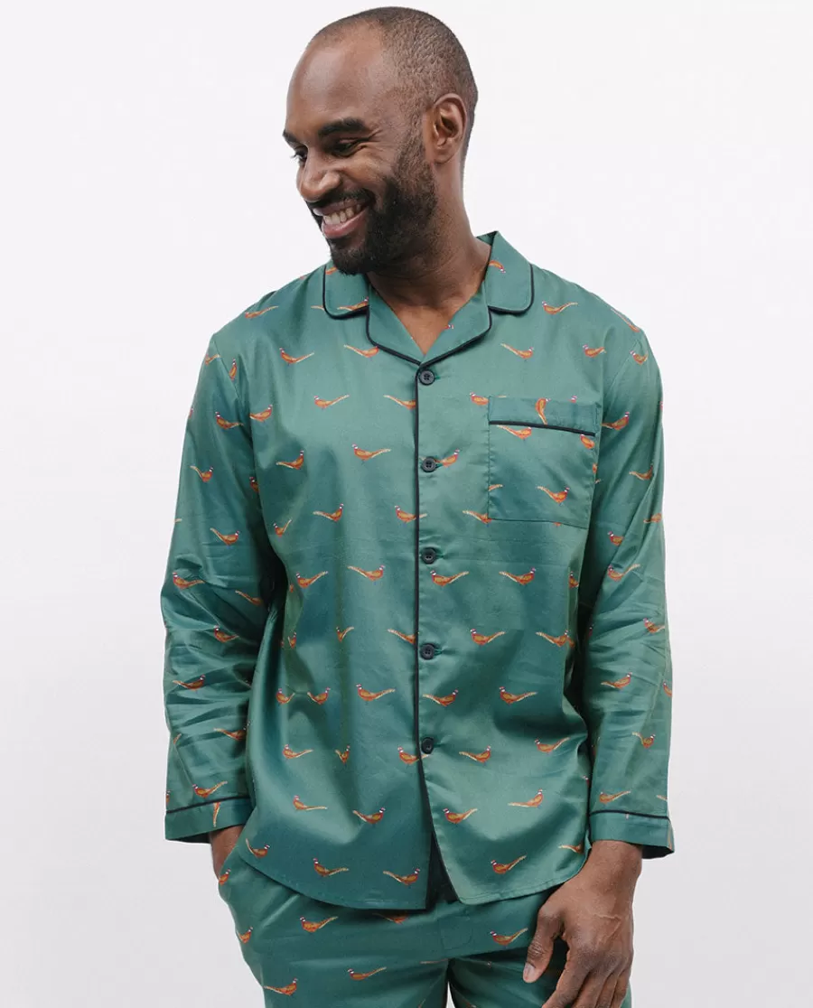 Cheap Whistler Pheasant Print Pyjama Top Men Pyjama Tops