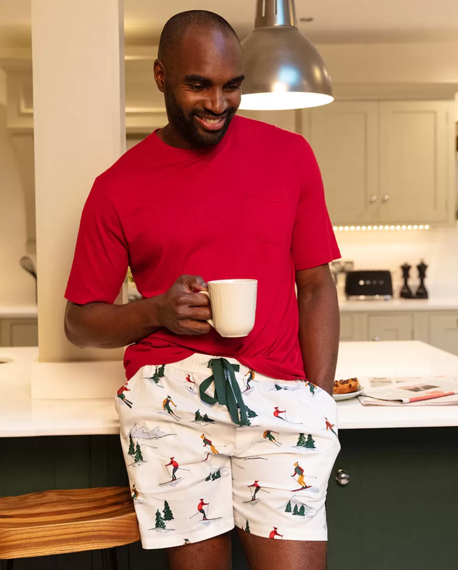 Clearance Whistler Ski Print Shorts Men Pyjama Shorts