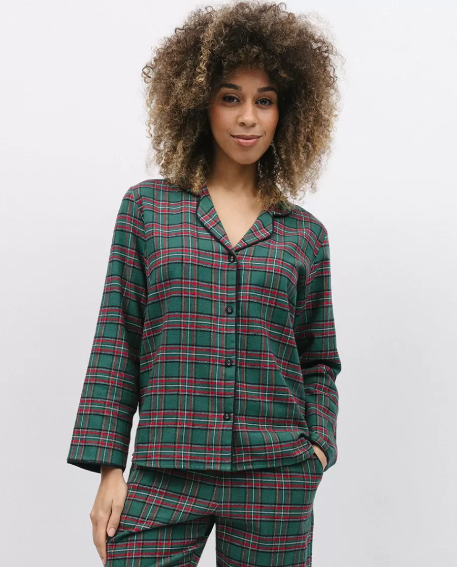 Store Whistler Womens Super Cosy Check Pyjama Top Women Pyjama Tops