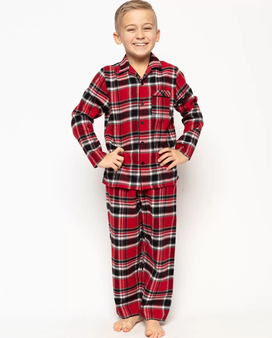 Discount Windsor Boys Red Super Cosy Check Pyjama Set Kids Boys Pyjamas