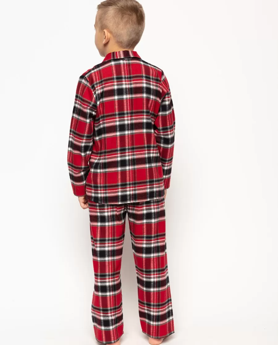Discount Windsor Boys Red Super Cosy Check Pyjama Set Kids Boys Pyjamas