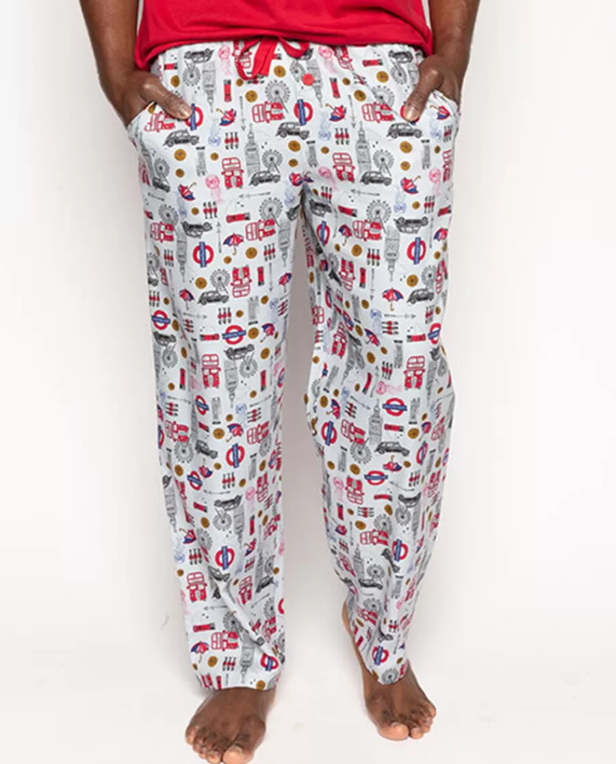 Hot Windsor Mens London Print Pyjama Bottoms Men Pyjama Bottoms