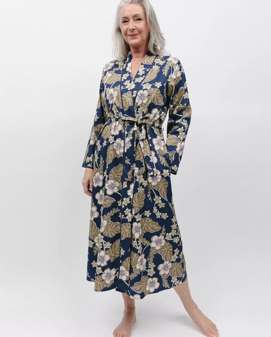 Best Winnie Lace Trim Floral Print Long Dressing Gown Women Dressing Gowns